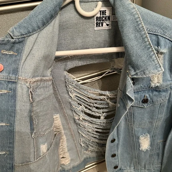 The Rockn Rev Ripped Jean Jacket - Picture 5 of 6